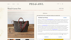 Waxed Canvas Tote - Peg and Awl - canvas bags made in usa