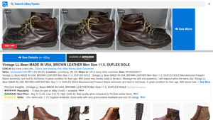 Vintage LL Bean MADE IN USA, BROWN LEATHER Men Size 11.5, DUFLEX SOLE - ll bean made in usa