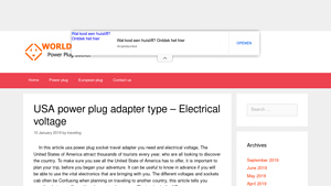 USA power plug adapter type - Electrical voltage - usa electrical socket