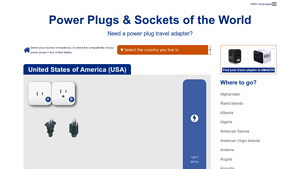 United States of America (USA) - Power Plugs & Sockets: Travel Adapter ... - electric plug adaptors for usa