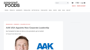 AAK USA Appoints New Corporate Leadership | Prepared Foods - aak usa inc