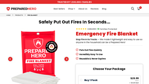 Emergency Fire Blanket - Prepared Hero - fire blankets made in usa