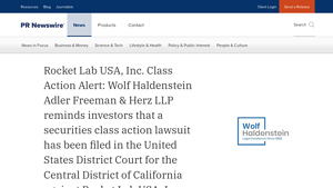 Rocket Lab USA, Inc. Class Action Alert: Wolf Haldenstein Adler Freeman ... - rocket lab usa inc