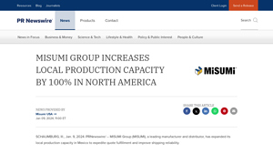 MISUMI GROUP INCREASES LOCAL PRODUCTION CAPACITY ... - misumi usa inc