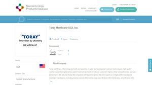 Toray Membrane Usa, Inc. | Nanotechnology Company | NPD - toray membrane usa inc