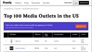 Top 100 Media Outlets in the US - Prowly - largest media companies in usa