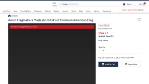 Annin Flagmakers Made in USA 4' x 6' Premium American Flag - QVC - electric blanket made in usa
