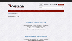 Distributors - Radical Tattoo Supply - worldwide tattoo supply usa