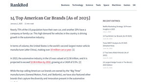 14 Top American Car Brands [As of 2025] - RankRed - car brands made in usa