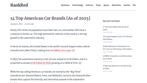 14 Top American Car Brands [As of 2025] - RankRed - car manufacturers in usa