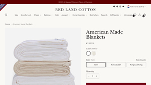 American Made Blankets | All-American Blanket - Red Land Cotton - made in usa electric blanket
