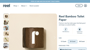 Premium Bamboo Toilet Paper - 24 Rolls, 3-Ply | Reel® - bamboo toilet paper made in usa