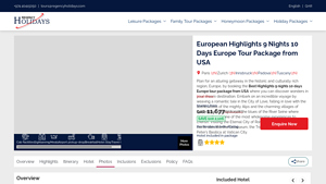 European Highlights 9 Nights 10 Days Europe Tour Package from USA - europe trip packages from usa