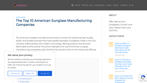 The Top 10 American Sunglass Manufacturing Companies - eyeglass frames made in usa
