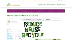 Reduce, Reuse, and Recycle Tips for Kids | ReuseThisBag.com - example of reusable