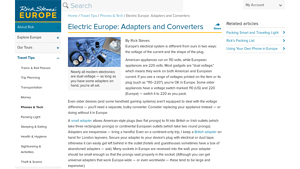 Electricity: Adapters and Converters in Europe by Rick Steves - electric plug adaptors for usa