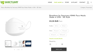 Breatheze by Sanctuary KN95 Face Masks Made in USA - 3D Style - kn95 masks made in usa