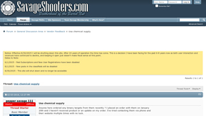 Thread: Usa chemical supply - Savage Shooters - usa chemical supply