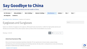 Sunglasses not made in China - 26 Companies - eyeglass frames made in usa