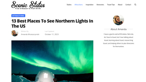 13 Best Places To See Northern Lights In The US - Scenic States - best place to see northern lights in usa