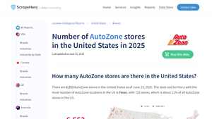 Number of AutoZone locations in the USA in 2025 | ScrapeHero - auto zone usa