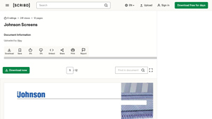 Johnson Screens | PDF | Water | Technical Support - Scribd - johnson screens usa