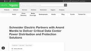 Schneider Electric Partners with Anord Mardix to Deliver Critical Data ... - anord mardix usa inc