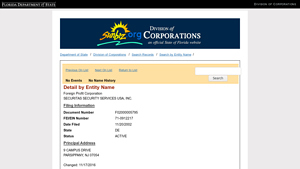 Detail by Entity Name - search.sunbiz.org - securitas security services usa inc