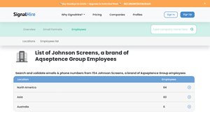 List of Johnson Screens, a brand of Aqseptence Group Employees - johnson screens usa
