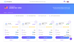 USA eSIM - Data, Calls & SMS from $4.50 - SimOptions - electronic sim usa
