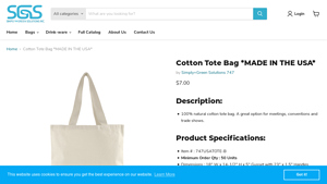 Cotton Tote Bag (Made in USA) - Simply+Green Solutions - canvas bags made in usa
