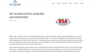 Sky Island Capital Acquires USA Industries - usa industries south houston