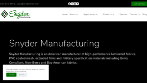 Snyder Manufacturing - U.S. Made Vinyl Fabric, Mesh, Mil-Spec Fabric & Film - fabric manufacturers usa