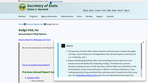 Gadge USA, Inc - North Carolina Secretary of State - gadge usa inc