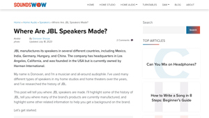 Where Are JBL Speakers Made? (The List of Countries) - SoundsWow - speakers made in usa