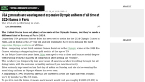 USA gymnasts are wearing most expensive Olympic uniform of all time at ... - usa gymnastics clothing