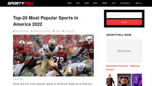 Top-20 Most Popular Sports In America 2022 - SportyTell - top sports in usa