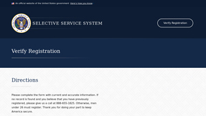 Verify Registration | Selective Service System - selective service usa