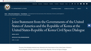 Joint Statement from the Governments of the United States of America ... - nasa space agency usa