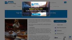 Top 10 Largest Steel Producing Companies in the World - big steel companies in usa