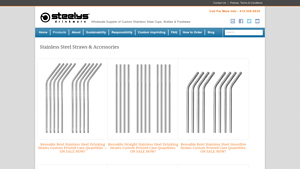 Stainless Steel Straws & Accessories | Steelys Drinkware - stainless steel drinking straws made in usa
