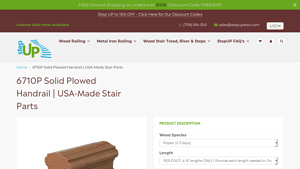 6710P Solid Plowed Handrail | USA-Made Stair Parts by StepUP - stair parts usa