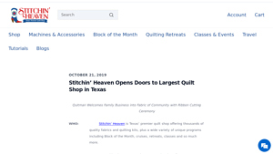 Stitchin' Heaven Opens Doors to Largest Quilt Shop in Texas - largest fabric store in usa
