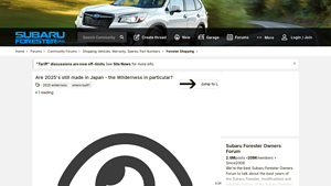 Are 2025's still made in Japan - Subaru Forester Owners Forum - are subarus made in usa