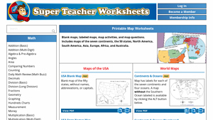Blank Map Worksheets - Super Teacher Worksheets - usa map print
