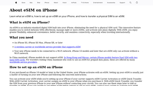 About eSIM on iPhone - Apple Support - electronic sim usa