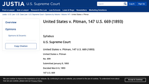 United States v. Pitman | 147 U.S. 669 (1893) - pitman usa