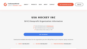 Usa Hockey Inc - 501C3 Nonprofit - Colorado Springs, CO - 510204742 - usa hockey inc