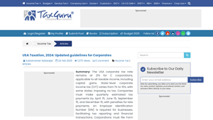 USA Taxation, 2024: Updated guidelines for Corporates - Tax Guru - company tax rate usa