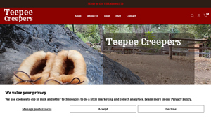 Teepee Creepers - Sheepskin Moccasin Slippers Made in the USA - usa made slippers